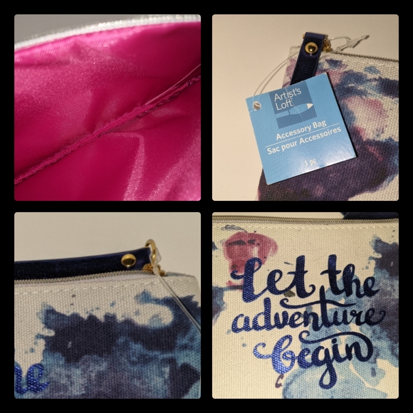 5/$25 "let the adventure begin" pencil makeup toiletries bag. New w tags tie dye - Picture 3 of 5